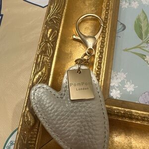 Pom Pom London heart-shaped leather keychain